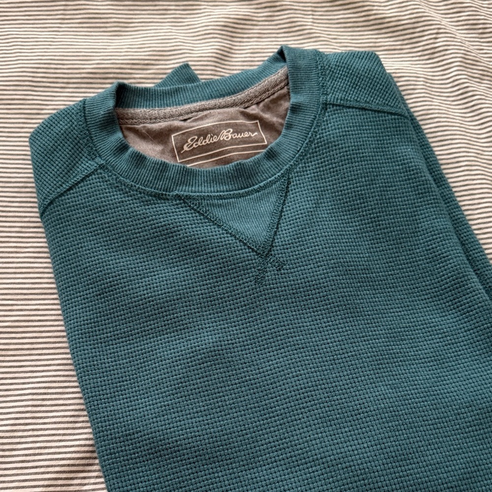Eddie Bauer Men's Deep Teal Crewneck Longsleeve